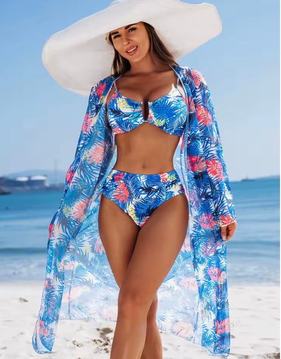 Sexy High-end Women's Swimsuit Bikini Three Piece Set