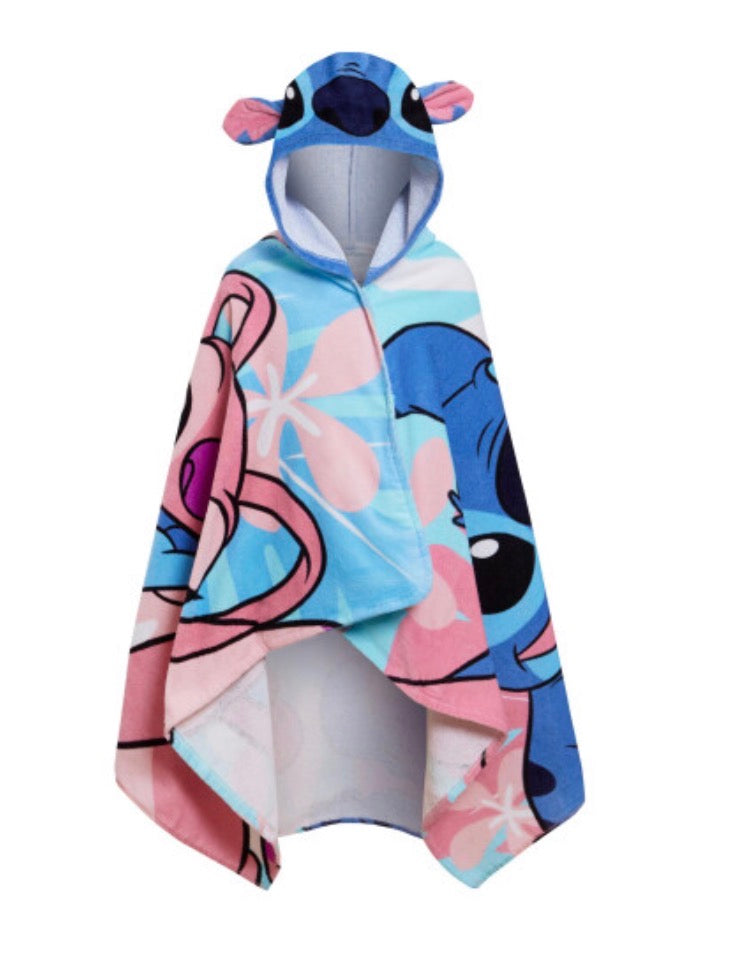 Stitch Hooded Towel Angel Poncho