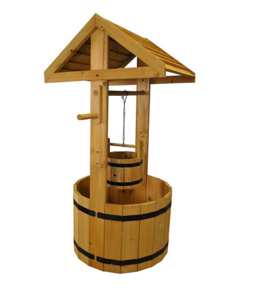 Large Wooden Wishing Well Garden Planter