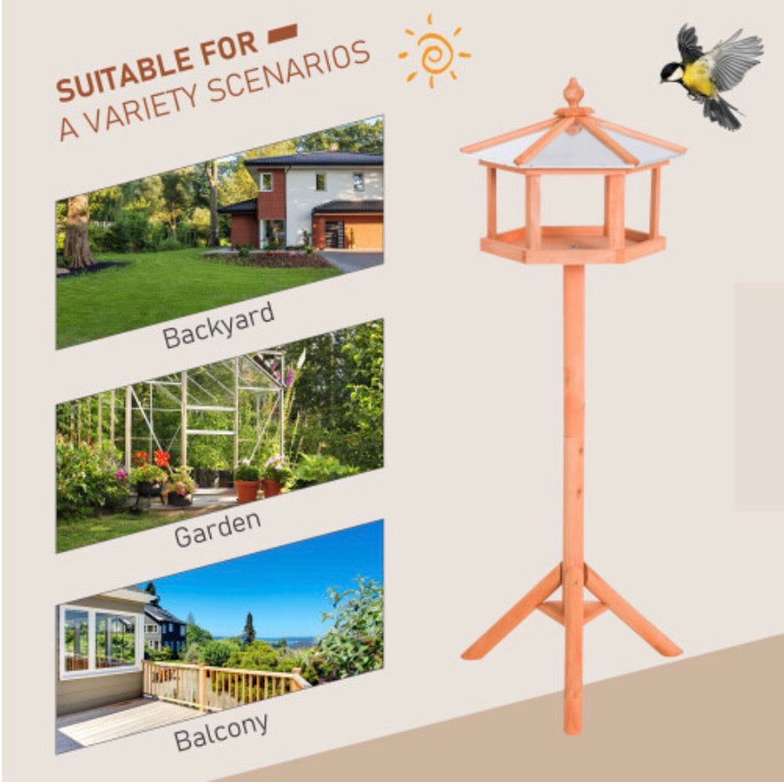 Wooden Bird Table Free Standing Feeder