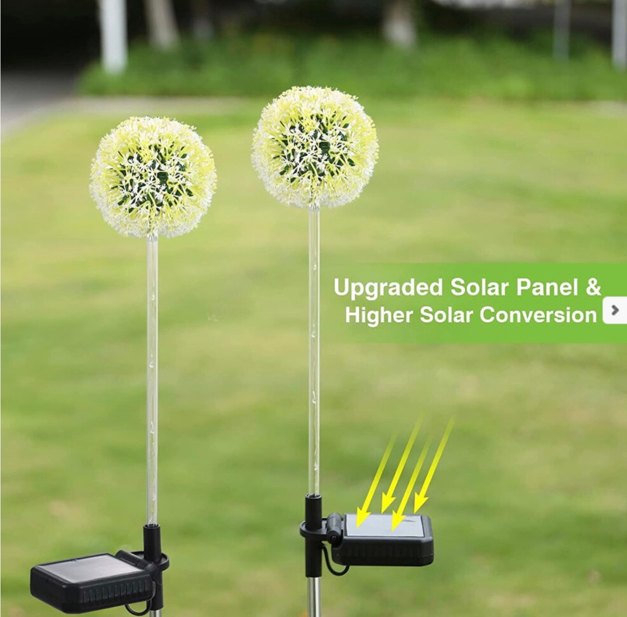 Solar Lights Outdoor Decorative Dandelion Garden with Colorful String Lights