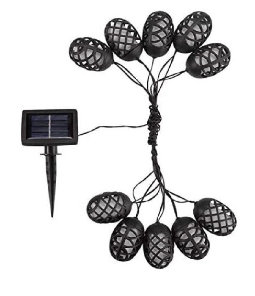 Smart Garden Solar Power Cool Flame String Lights Black (10 Bulbs)