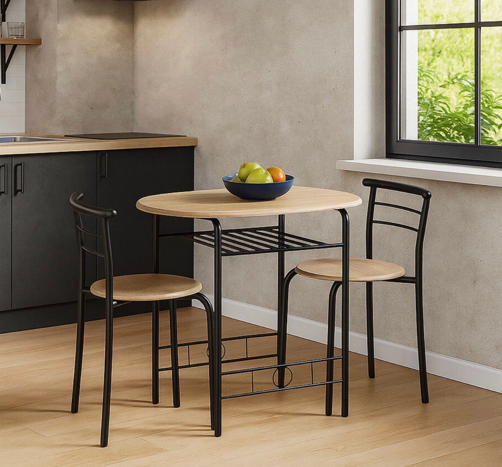 3 Pcs Dining Table 2 Chairs Set Kitchen Breakfast Furniture