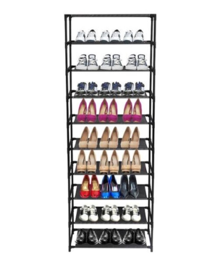 10 Tier Stackable Shoe Rack Storage Shelves