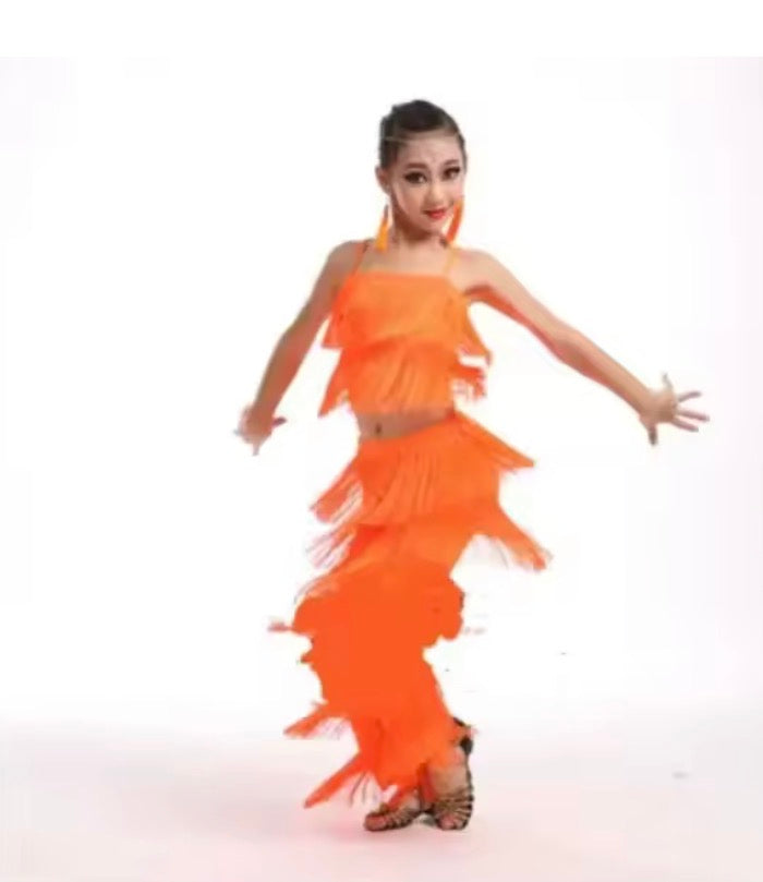Kids Latin Dance Pantsuit Costumes