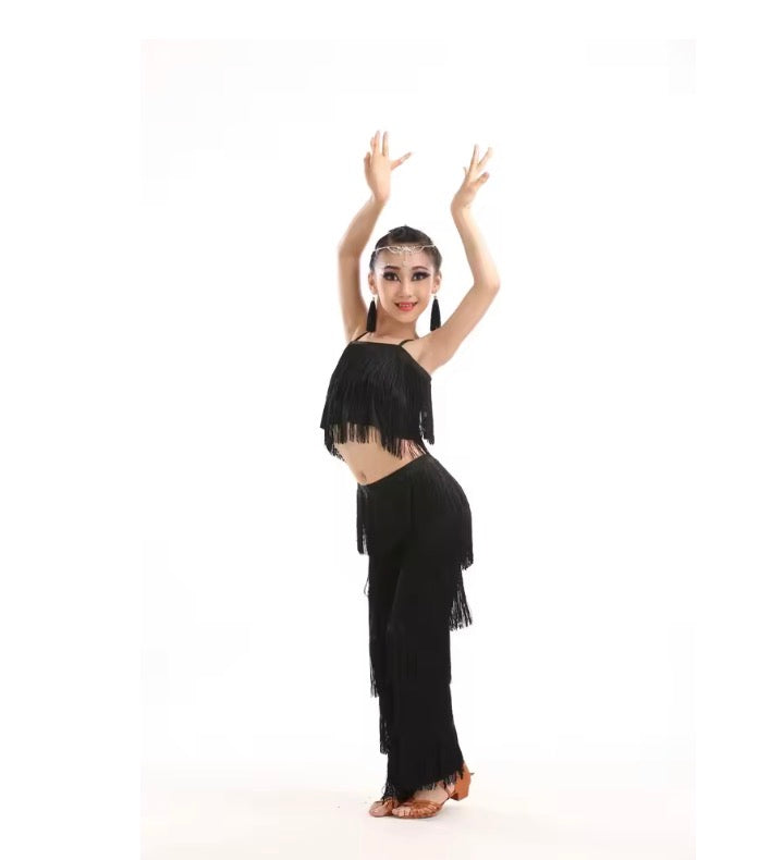Kids Latin Dance Pantsuit Costumes