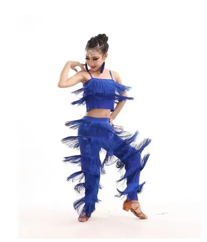 Kids Latin Dance Pantsuit Costumes