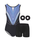 Gymnastics Leotards Kids Water-drop Back, Headbands and shorts ﻿