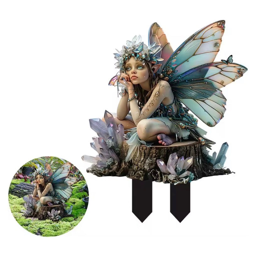 2D Flat Fairy Garden Decor Elf Garden Stakes Decorative Acrylic 2D
