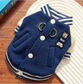 Cozy Fleece Dog Jacket, Sporty Baseball Style Dog Clothes