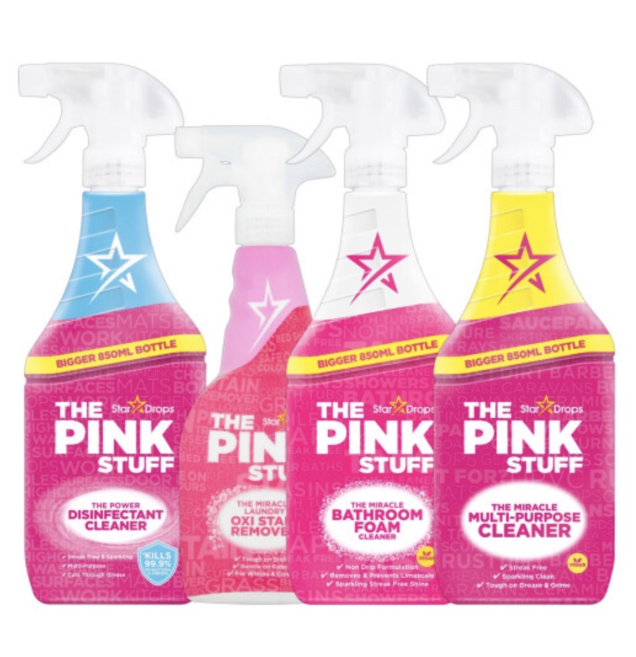 The Pink Stuff Cleaning Bundle, 850ml Bottles, Pack of 4