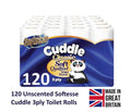 SOFTESSE Cuddle 3 Ply Soft Quilted120 Non Scented Toilet Rolls 60 x