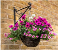 16-Inch Rattan Hanging Basket, Round, Natural Weave with Chain