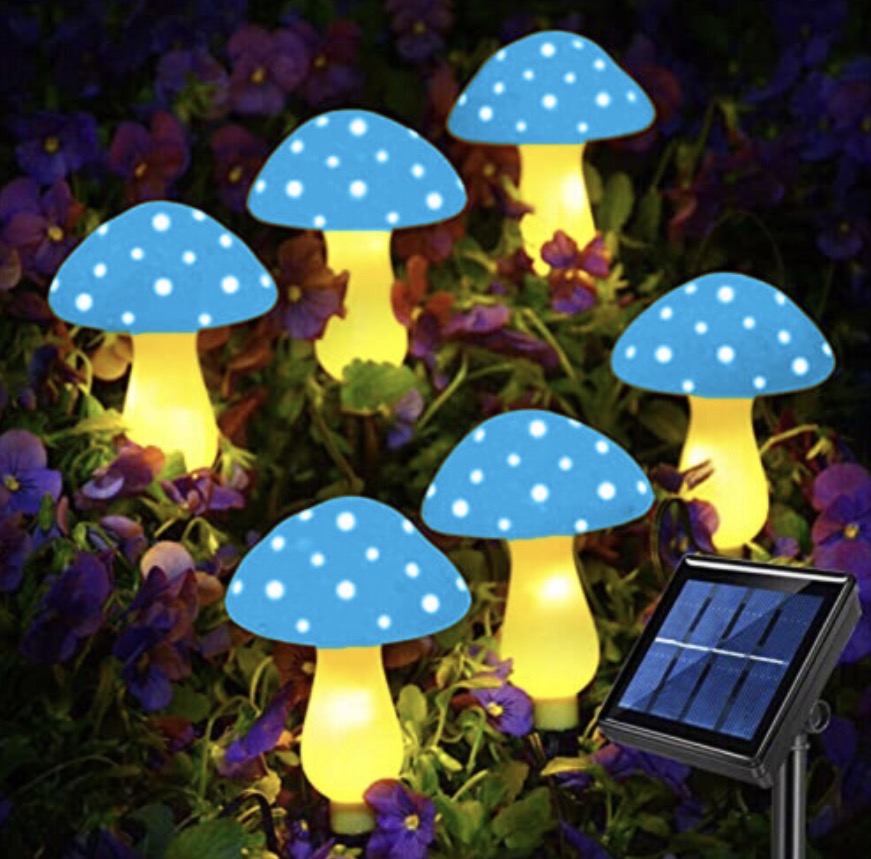 6PCS Solar Mushroom Fairy String Lights LED