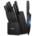 Knife Set, Yabano 14 Pieces Knife Block Set with Built-in Sharpener