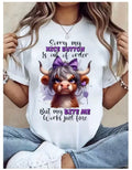 Women's Scottish Highland Cow Print T Shirt