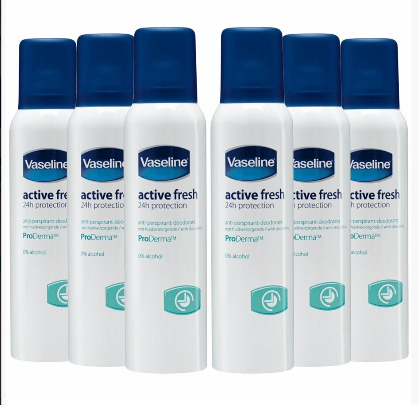 6pk Vaseline Active Fresh ProDerma Antiperspirant