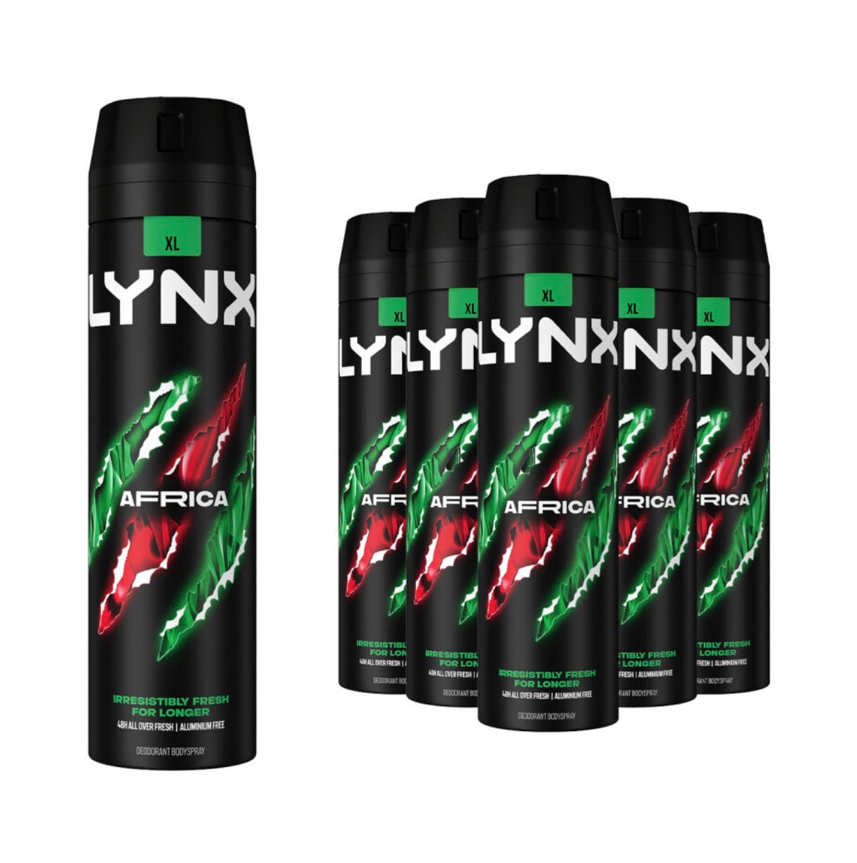 6pk Lynx XL Africa Body Spray Deodorant