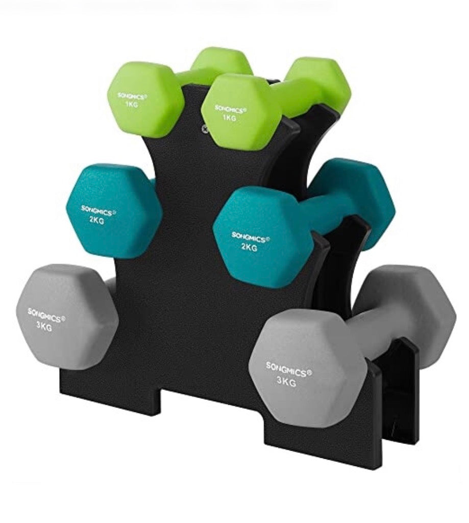 15-Minute Home Workout Dumbbell Set with Storage Rack