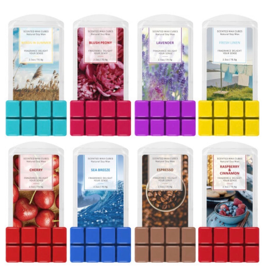 Wax Melts, Scented Wax Cubes, Soy Wax Melt for Wax Burner 8 Pack x 70 g