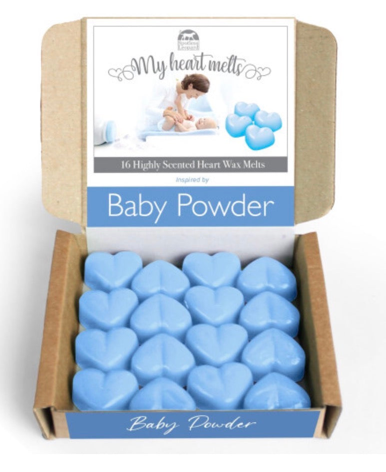 Baby Powder Wax Melts: 16 pcs x 5g Heart Shaped Scented Wax Melt