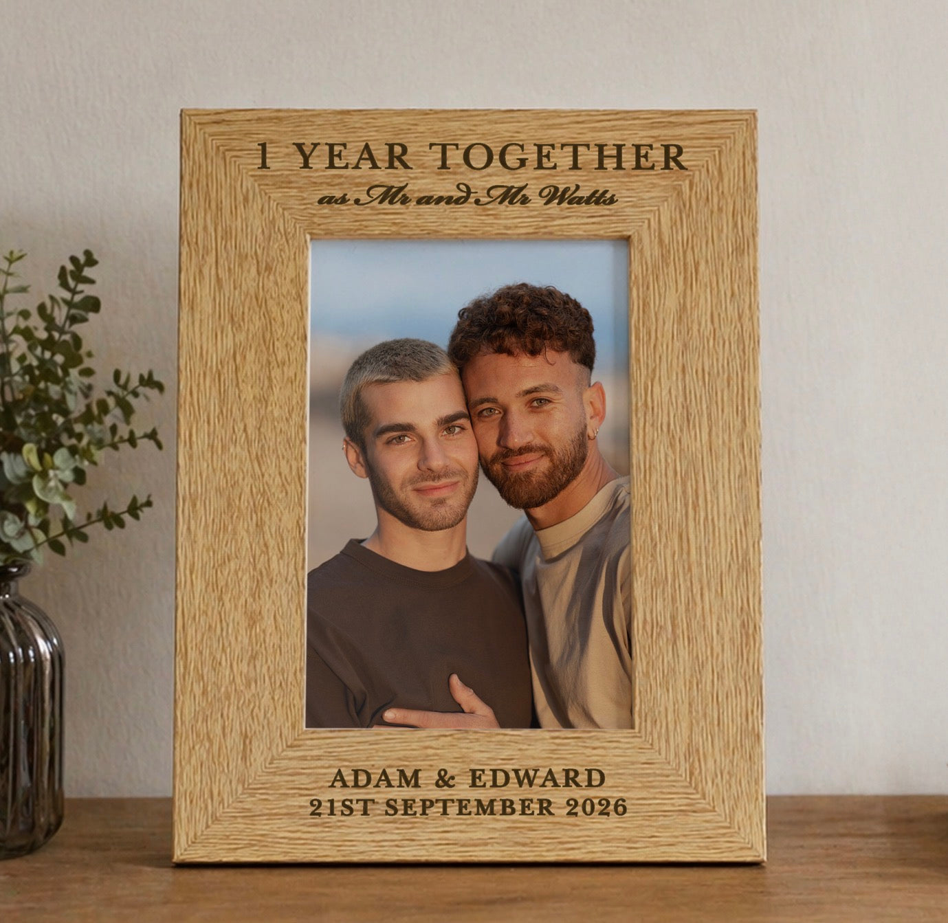 Personalised Anniversary 6x4 Wooden Photo Frame