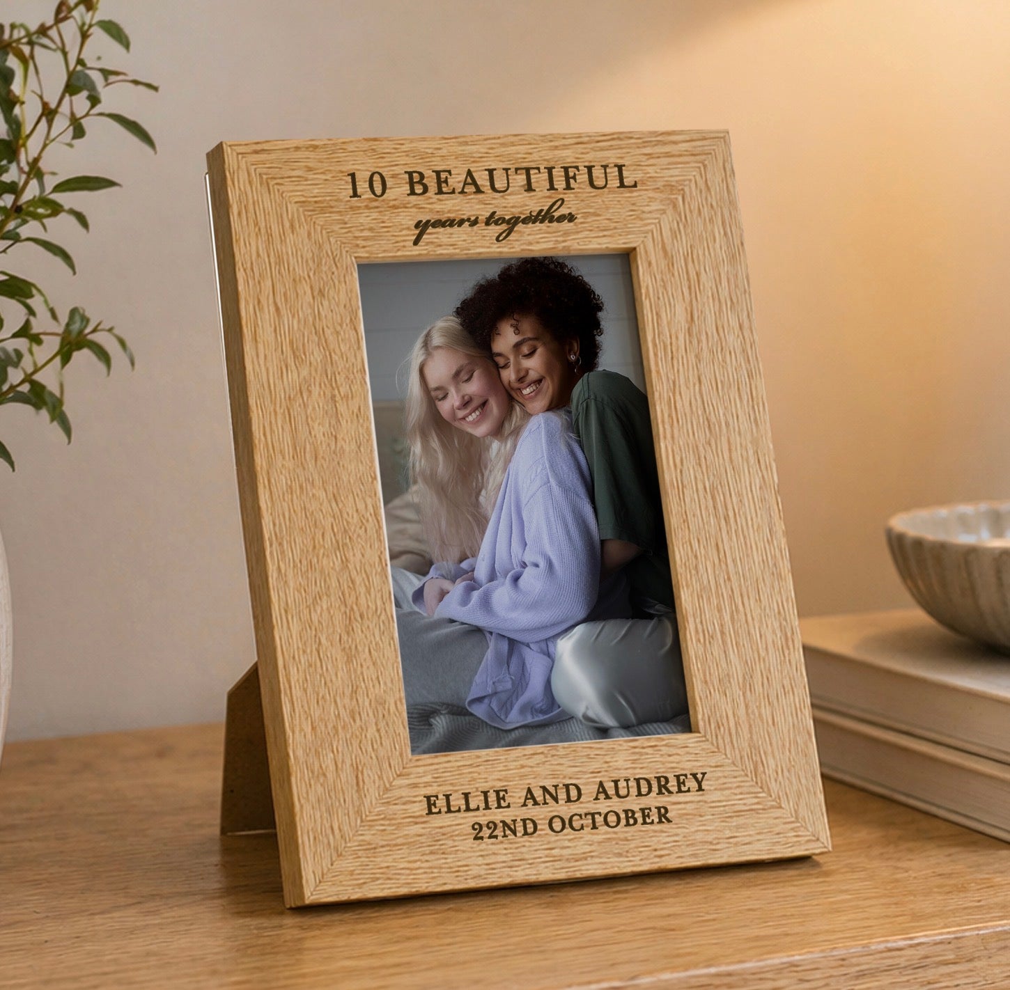 Personalised Anniversary 6x4 Wooden Photo Frame