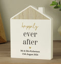 Personalised Black & Gold Free Text Wooden House Ornament