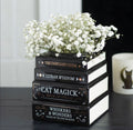 BLACK CAT MAGICK BOOK STACK VASE