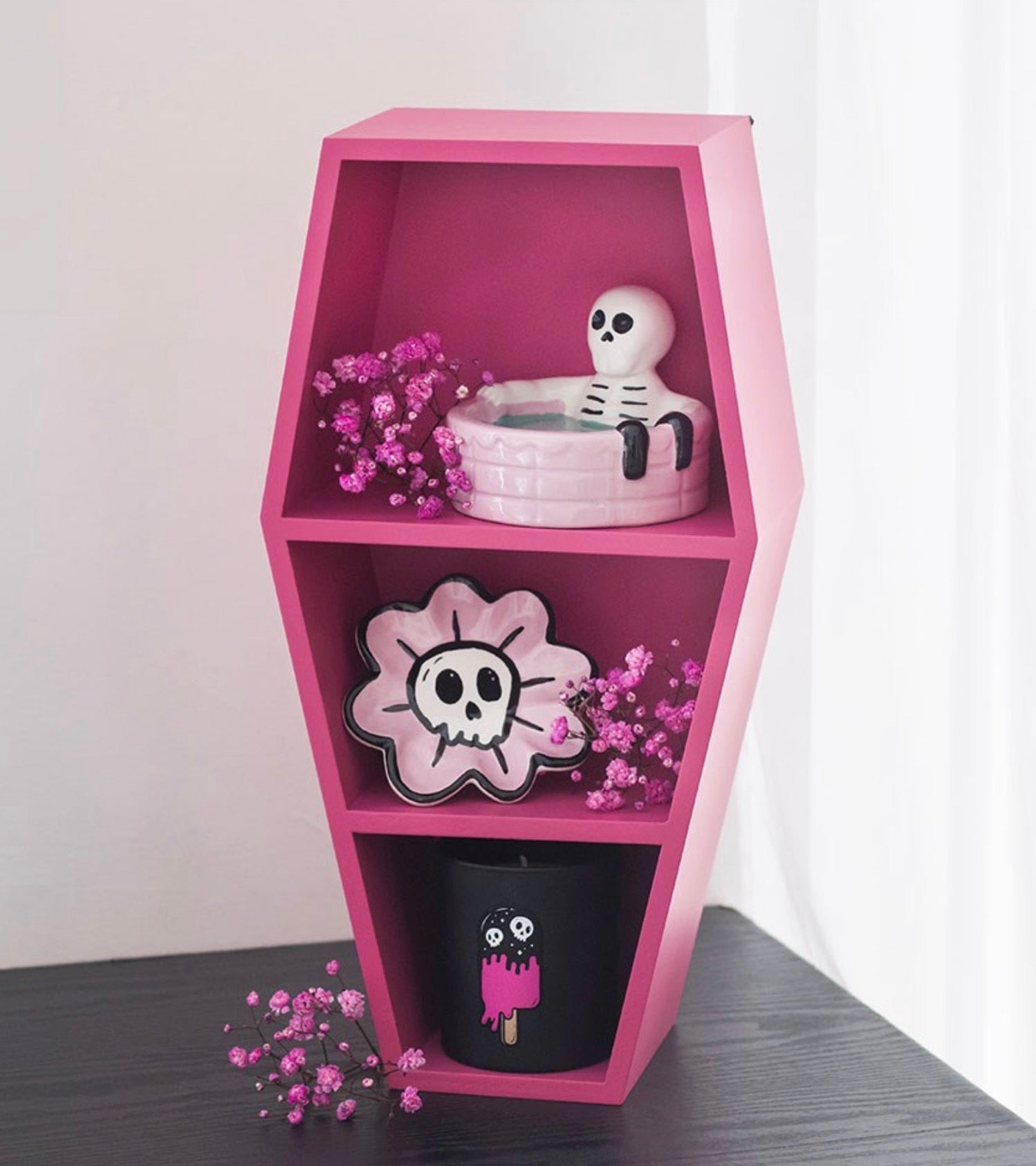 SMALL HOT PINK COFFIN SHELF