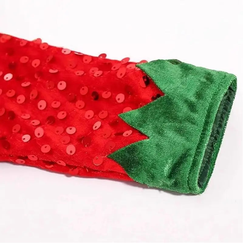 🌟 Girls Sparkly Christmas Elf Costume & Festive Party Outfit 🌟