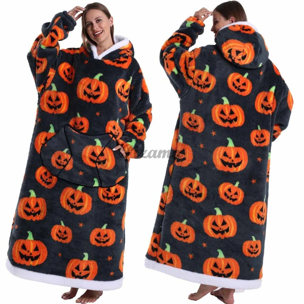 🌟 Adults' Oversized Hooded Blanket – Cosy Printed Wearable Blanket 🌟