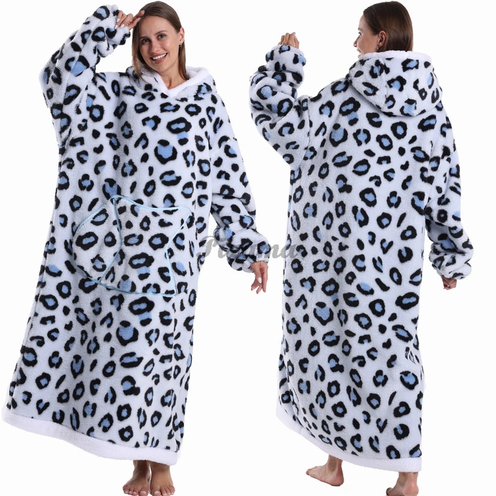 🌟 Adults' Oversized Hooded Blanket – Cosy Printed Wearable Blanket 🌟