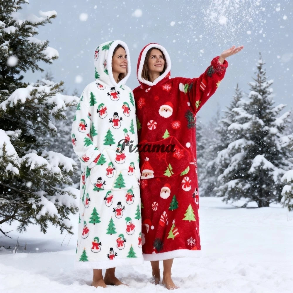 🌟 Adults' Oversized Hooded Blanket – Cosy Printed Wearable Blanket 🌟