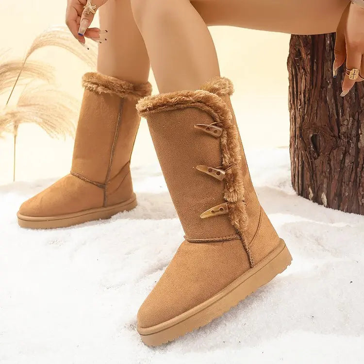 🌟 Ladies Cosy Faux Fur Lined Winter Toggle Boots 🌟