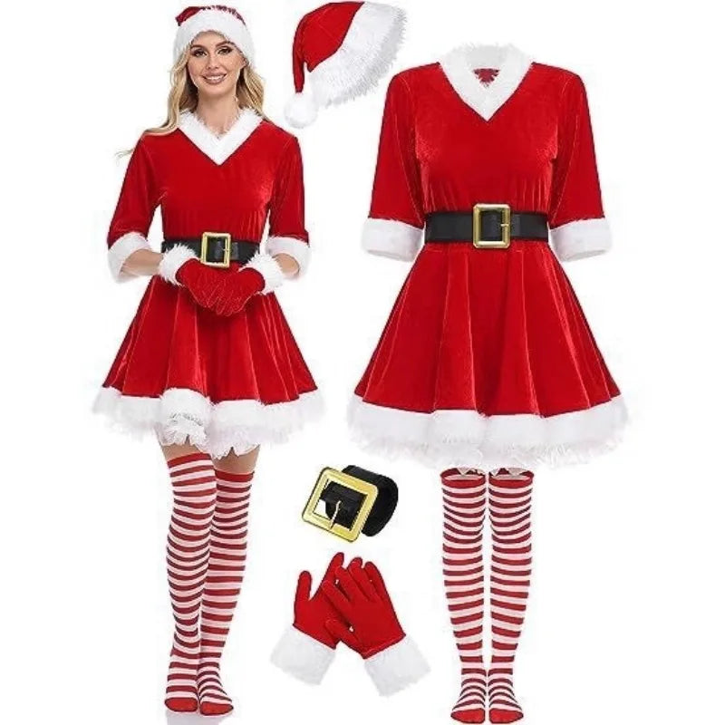 🌟 Ladies Christmas Mrs Claus Fancy Dress Costume 🌟