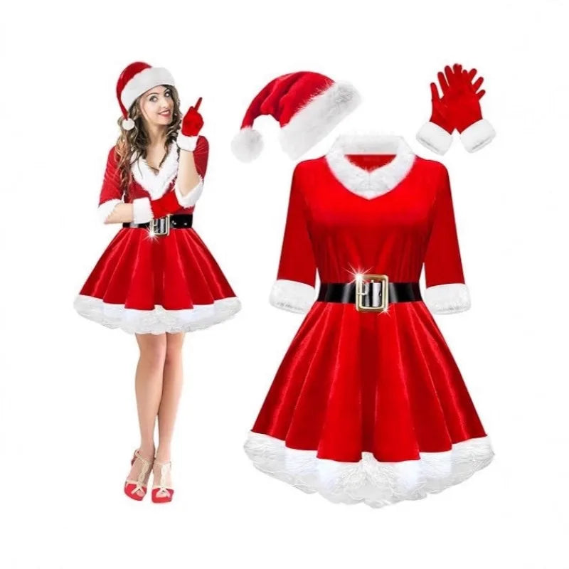 🌟 Ladies Christmas Mrs Claus Fancy Dress Costume 🌟