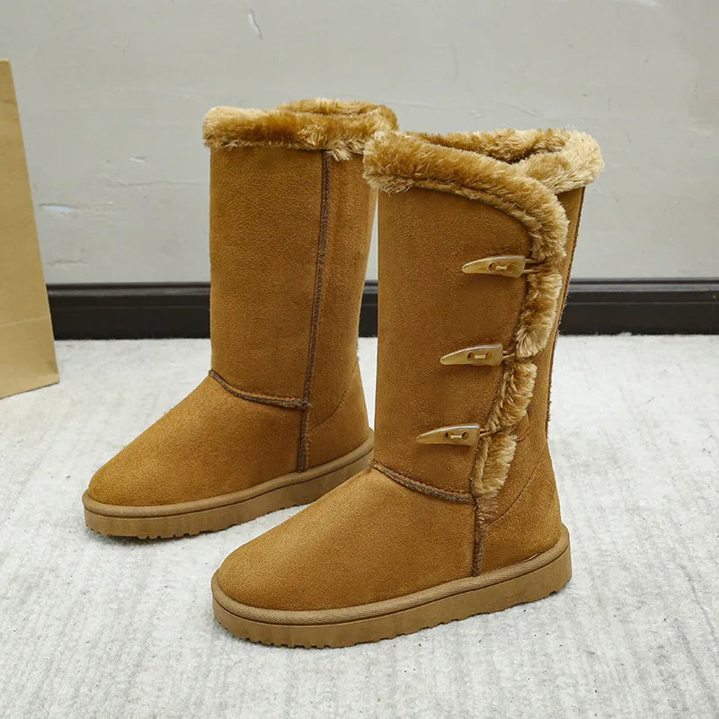 🌟 Ladies Cosy Faux Fur Lined Winter Toggle Boots 🌟