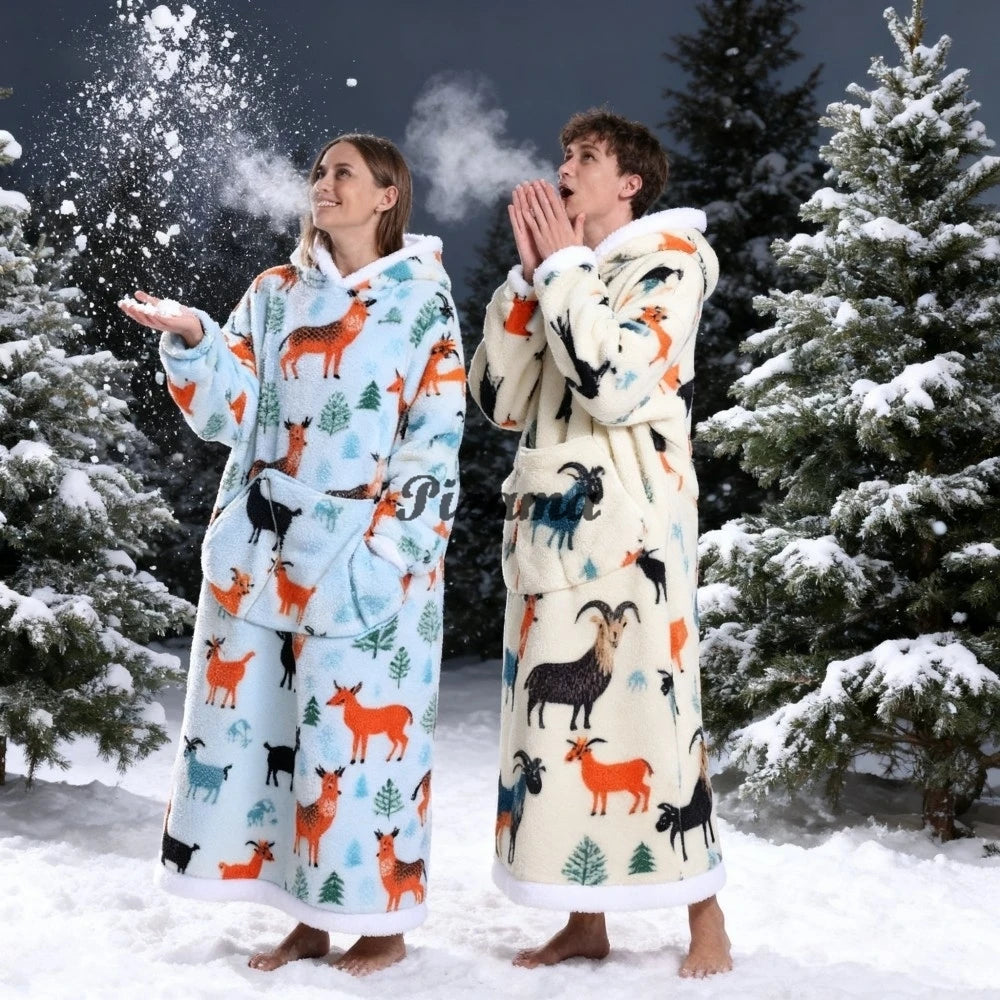 🌟 Adults' Oversized Hooded Blanket – Cosy Printed Wearable Blanket 🌟