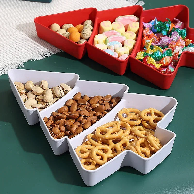 🌟 🎄✨ Christmas Tree Snack & Treat Serving Tray – 3 Compartment Festive Platter ✨🎄🌟