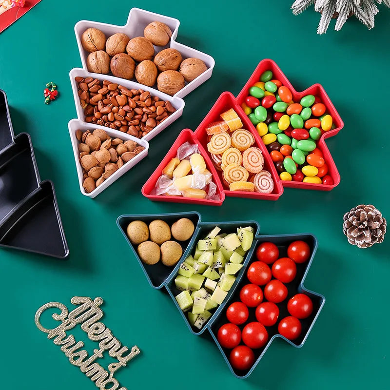 🌟 🎄✨ Christmas Tree Snack & Treat Serving Tray – 3 Compartment Festive Platter ✨🎄🌟