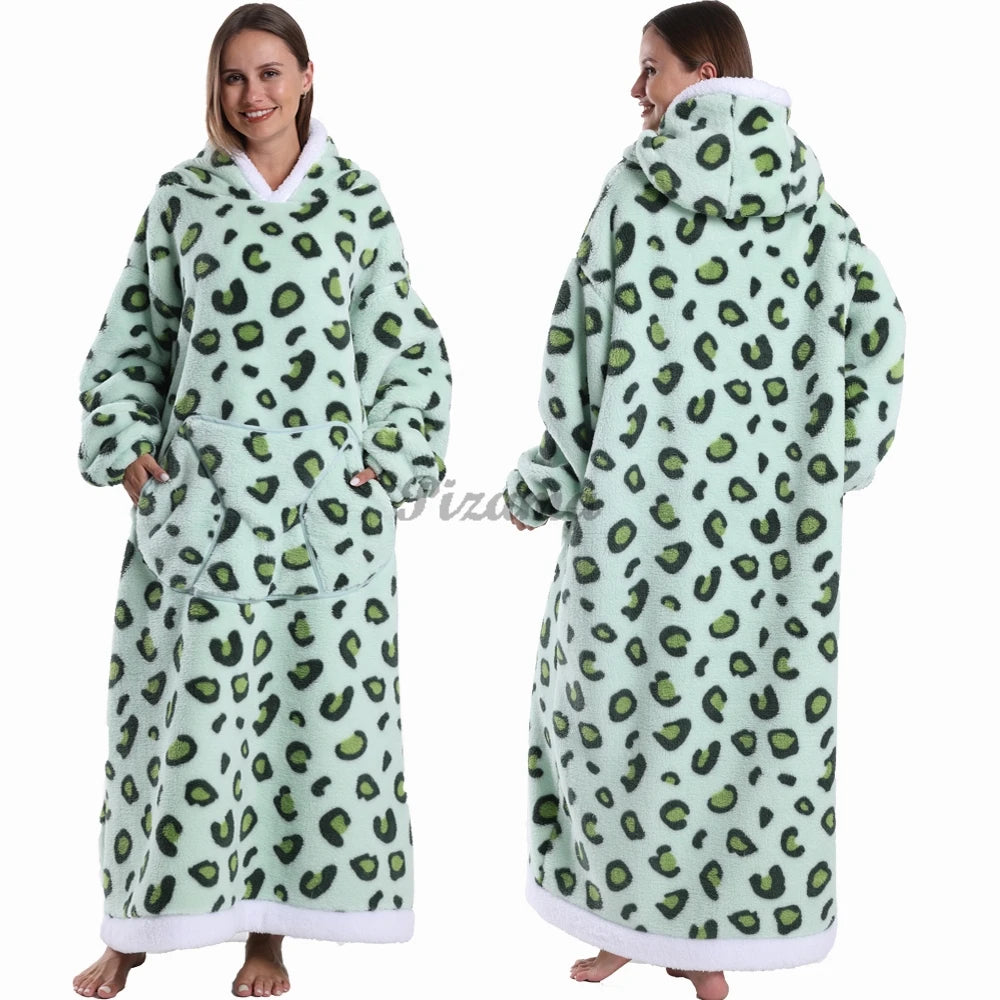 🌟 Adults' Oversized Hooded Blanket – Cosy Printed Wearable Blanket 🌟