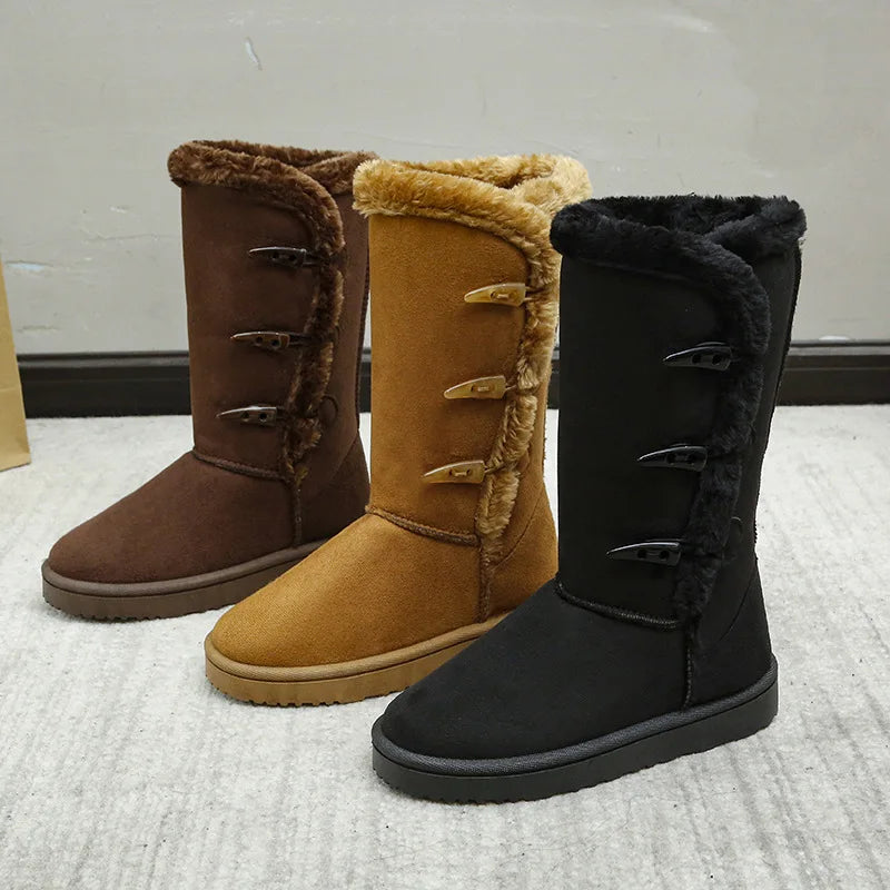 🌟 Ladies Cosy Faux Fur Lined Winter Toggle Boots 🌟