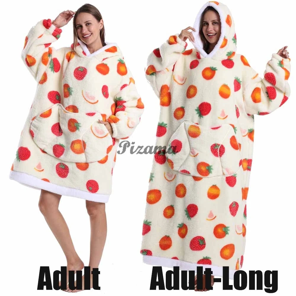 🌟 Adults' Oversized Hooded Blanket – Cosy Printed Wearable Blanket 🌟