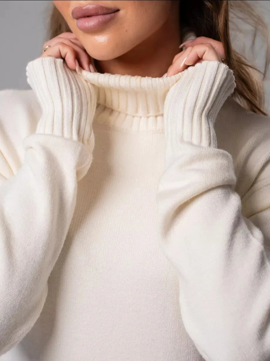 🌟 Roll Neck Knitted Jumper Dress 🌟