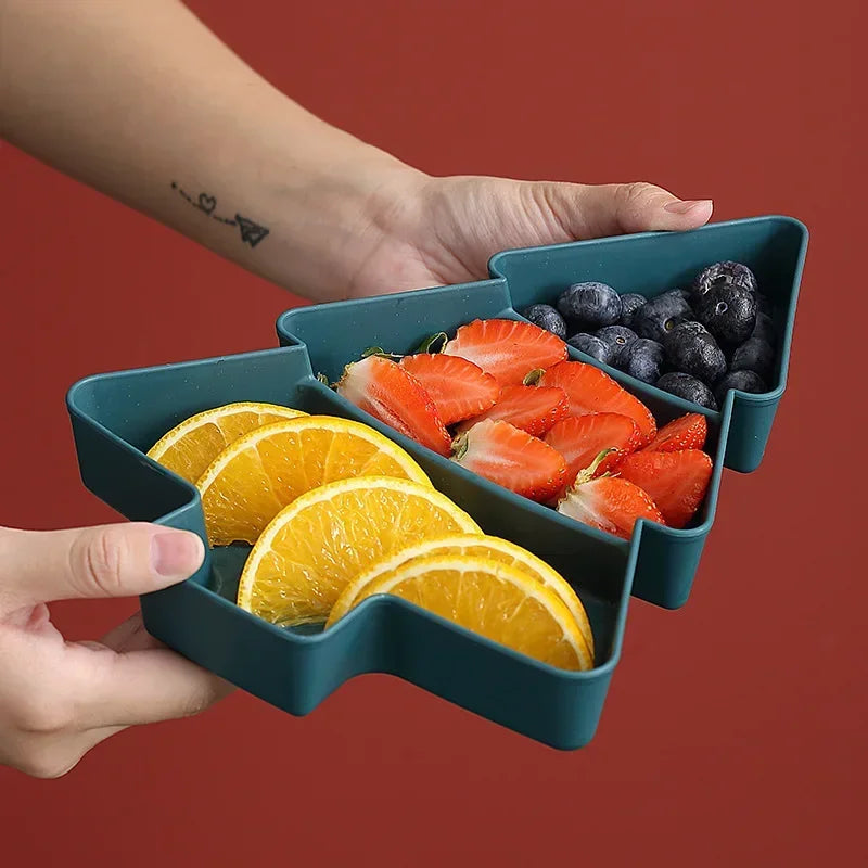 🌟 🎄✨ Christmas Tree Snack & Treat Serving Tray – 3 Compartment Festive Platter ✨🎄🌟
