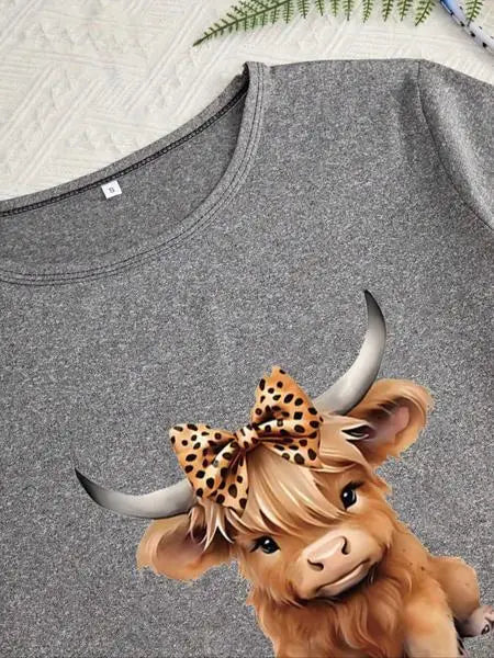 🌟 Ladies Highland Cow Print Pyjama Set – 3 Piece Nightwear 🌟