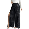 🌟 Plus Size Sparkly Wide Leg Trousers with Side Splits 🌟