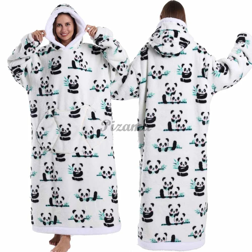 🌟 Adults' Oversized Hooded Blanket – Cosy Printed Wearable Blanket 🌟