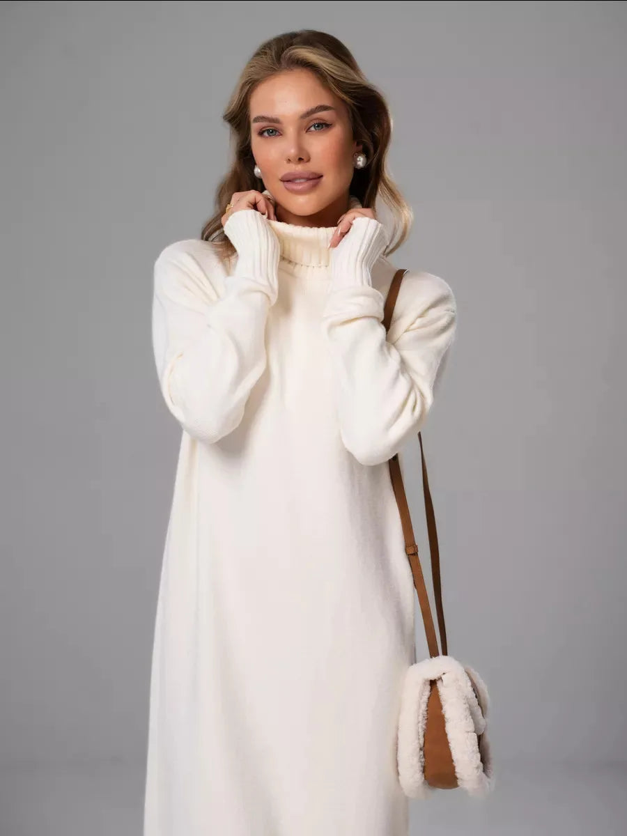 🌟 Roll Neck Knitted Jumper Dress 🌟